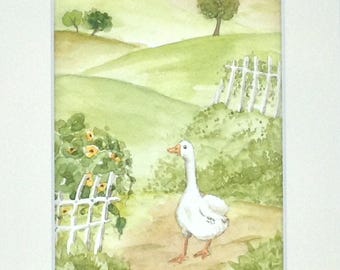 Watercolor painting a day at the countryside "Gus"