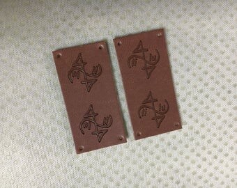 50 Custom leather patches, Jeans patches, Craft labels, PU leather labels, custom clothing labels, leather labels for hats,