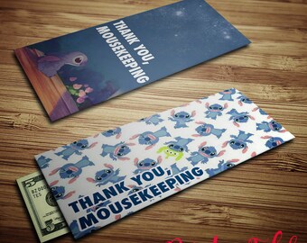 Mousekeeping Printable Tip Envelopes - Stitch - Instant Download