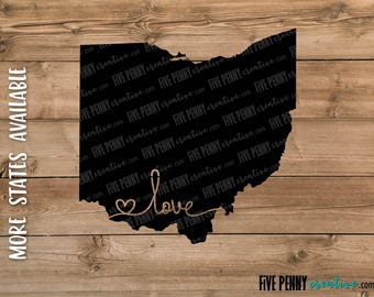 Love Ohio State (SVG, PNG, EPS, Cricut, Silhouette, cutting file, vector file)