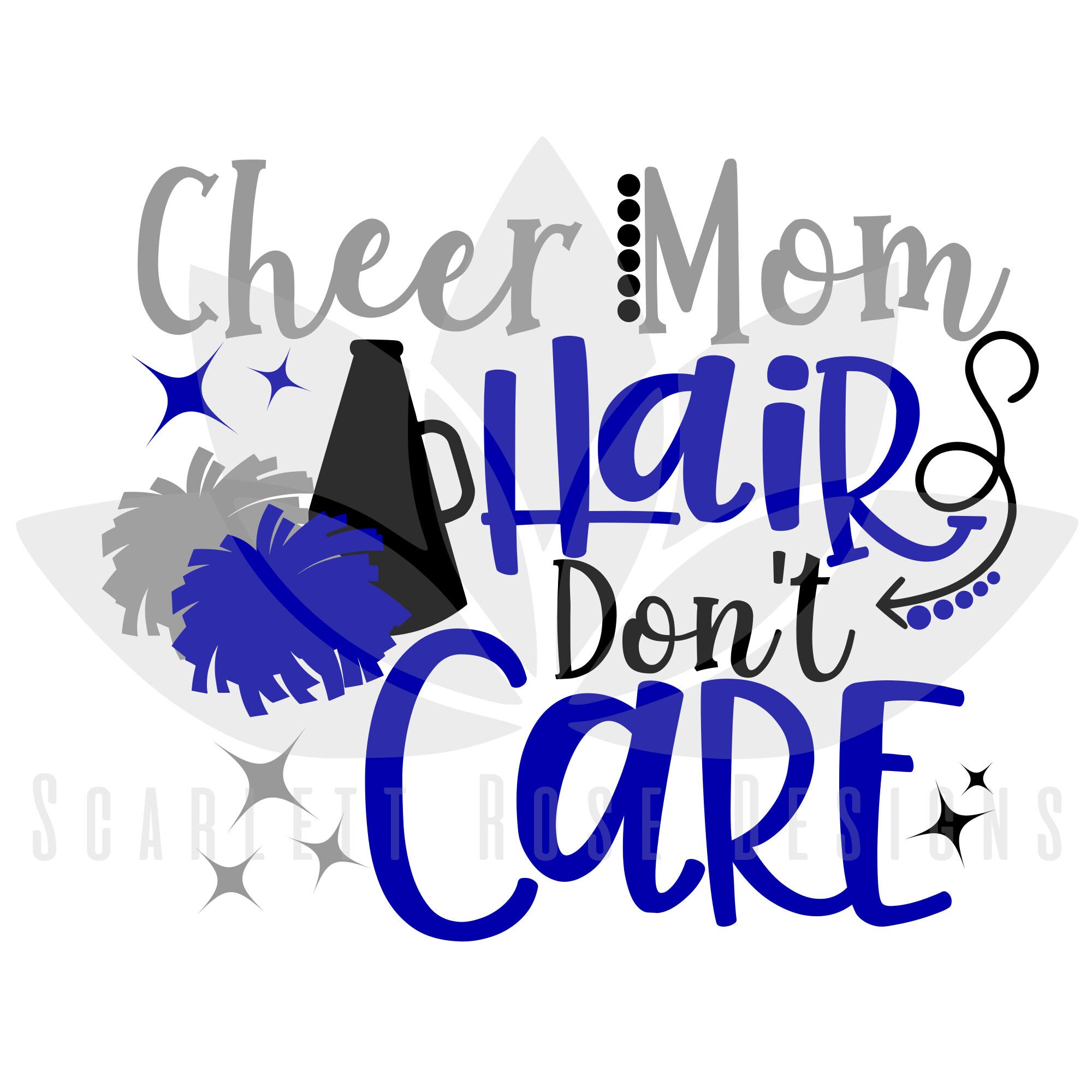 Download Cheer Mom Hair Don't Care SVG cut file for silhouette