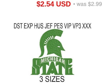 TODAY SALE 15% Michigan State Spartans embroidery design logo / embroidery designs / INSTANT download machine embroidery pattern