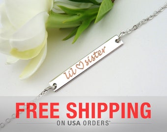 Gold, Rose Gold or Silver Bar Necklace, Custom Gold Bar, Engraved Necklace, Customized Name Bar Necklace, Personalized Gold Bar Necklace
