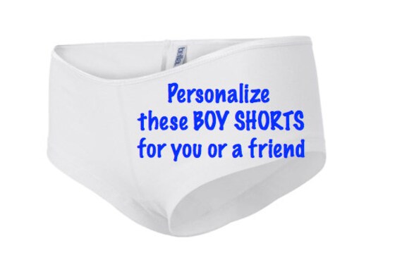 Personalize these white Boy Shorts for you or a friend * FAST SHIPPING * Custom bachelorette gift for her