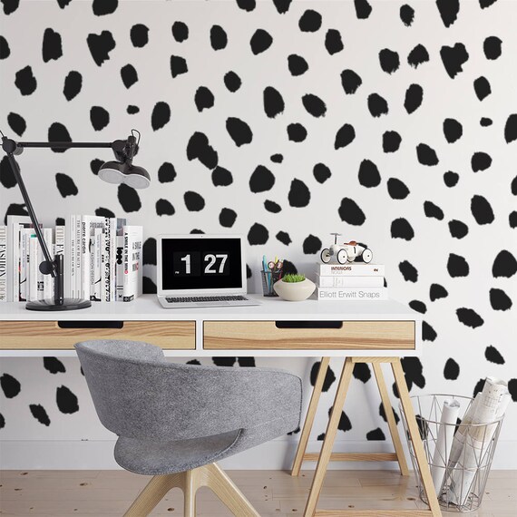 Big Dalmatian Print Wall Mural / Dots animal print self