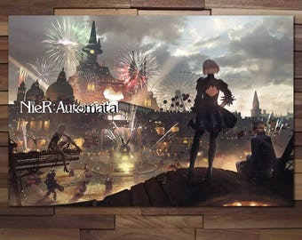 Nier Automata Theme Part 2B 9S Poster - Canvas