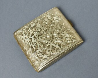 Old Cigarette Case Vintage Cigarette Case Gift For Her Gold Pattern Hunting Retro Cigarette Case Vintage Metall Cigarette Case