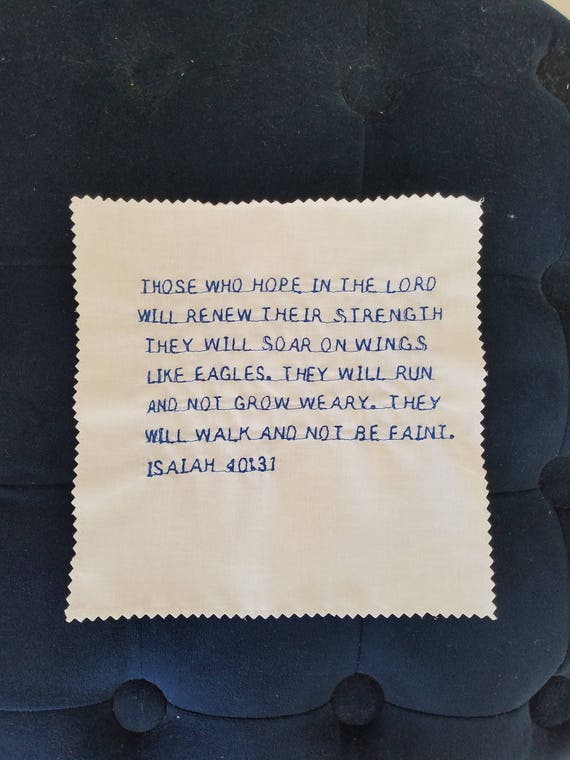 Prayer Square Prayer Cloth Isaiah 40.31 Inspirational