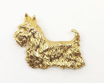 Vintage Scottie brooch scottish terrier en goldytone 1980