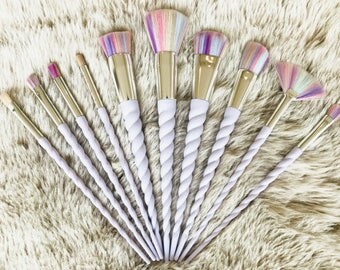 10pcs - The Original Sapphire Cosmetics Unicorn Makeup Brush Set - UK Seller