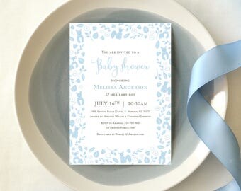 Woodland Creatures Baby Shower Invitation