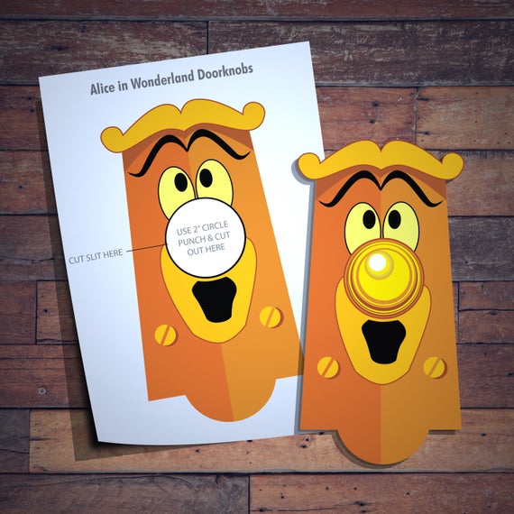 Alice in Wonderland Door Knob Hangtag Digital FileInstant