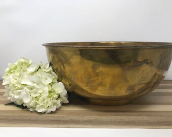 Large Vintage Brass Bowl