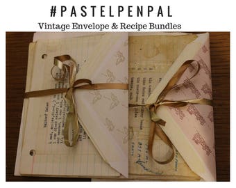 Vintage, Recipe, Envelopes, Bundle,Pack, Set