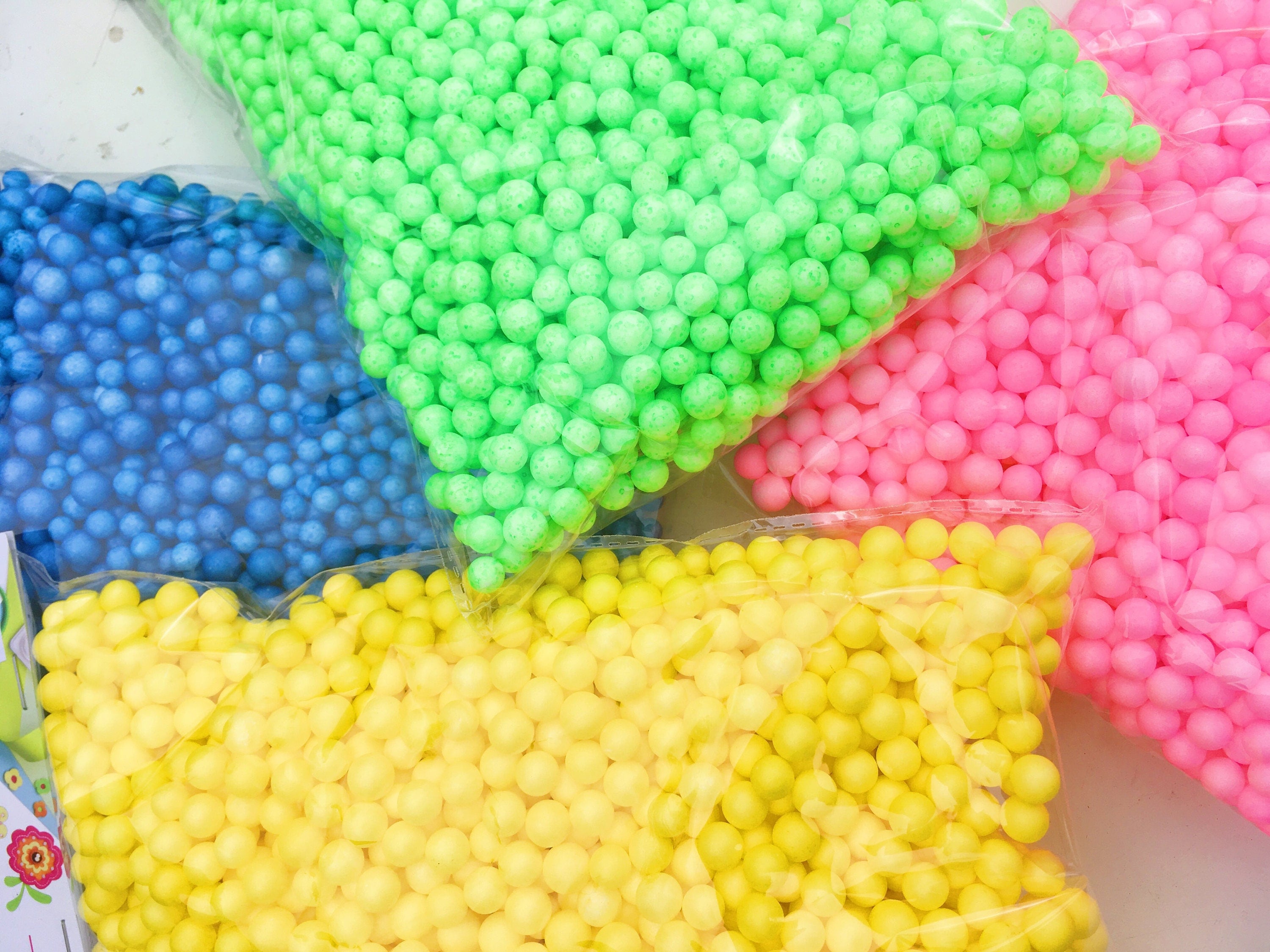 Large Foam Beads Pack 4 COLOURS Rainbow