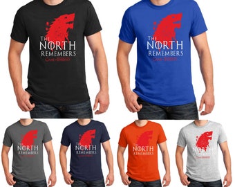 The North Remembers T Shirt A Game of Thrones GOT Stark Jon Snow Daenerys Wolf Birthday Halloween Christmas Xmas Men Tee Top Gift S-5XL