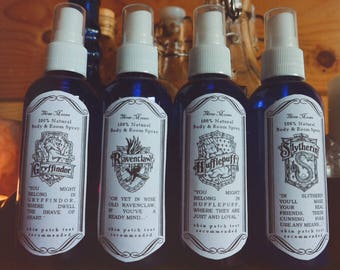 Harry Potter Collection: Hogwarts House Room & Body Potion 100 ml. (Gryffindor, Hufflepuff, Ravenclaw, Slytherin / Natural, Vegan, Organic)