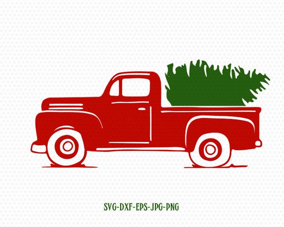 Download truck tree retro vintage winter holiday svgmerry