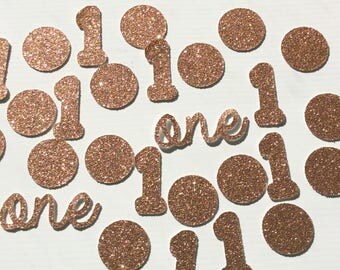 Number Confetti. Gold glitter. Perfect for 1st birthday