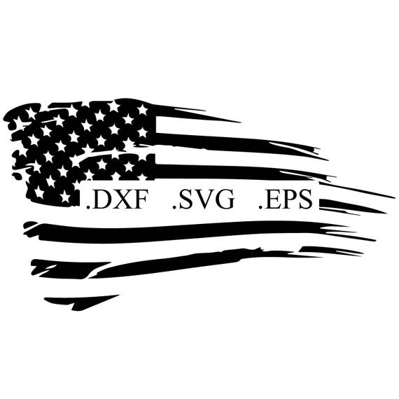 Distressed American Flag Vector Cut File DXF SVG EPS