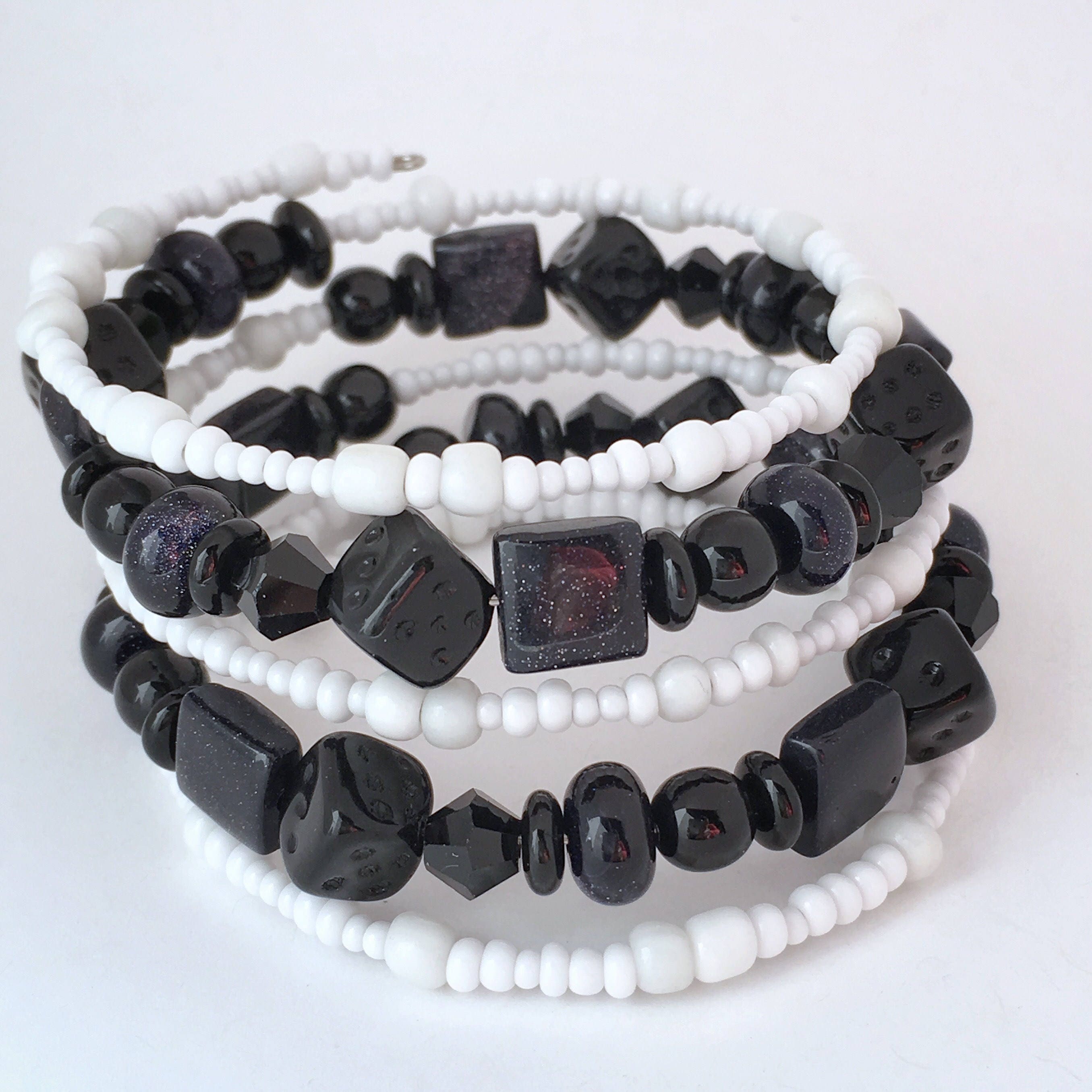 Black and White Stack Bracelet Gifts for Teen Girls Stocking
