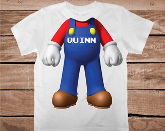 Super Mario Body Shirt Tee Tees T-shirt For Kids Video Game Mario T-Shirt Mario Bros Tees Full Body Tee Nintendo Onesies and Shirts, bb53