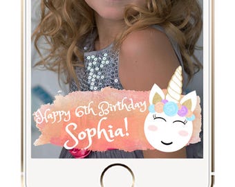 Unicorn Snapchat Geofilter, Unicorn Themed Party,Girl Unicorn Birthday Party, Children's Birthday Party Geofilter, Unicorn Birthday Party