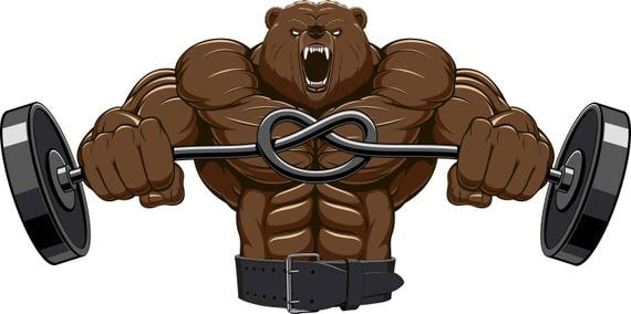 weightlifting teddy bear