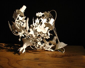 White French Tole Ware Chandelier, 1960s