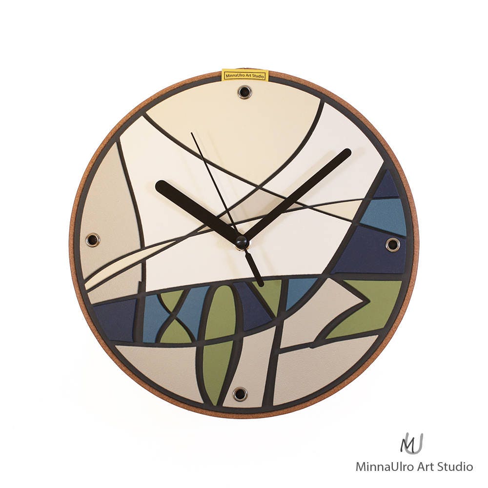 MinnaUlro Catholic Wall Clock 익투스 ΙΧΘΥΣ Stainedglass