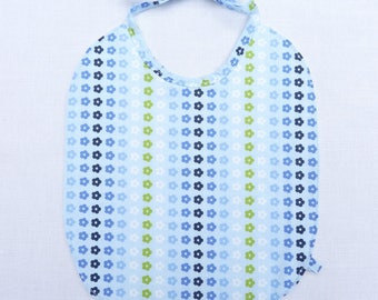 bavoir fille bébé original 0/24 mois"fleur bleu"