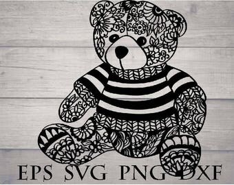 Download Zentangle bear | Etsy