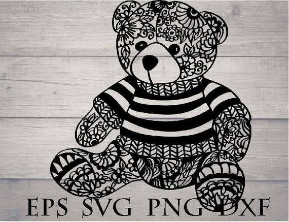 Download Zentangle bear svg / mandala bear svg / teddy bear svg file