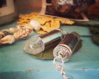 Quartz Crystal bullet earrings