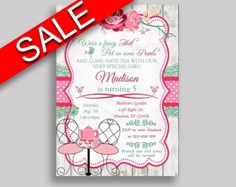 Tea Party Birthday Invitation Tea Party Birthday Party Invitation Tea Party Birthday Party Tea Party Invitation Girl tea supplies W8BHH