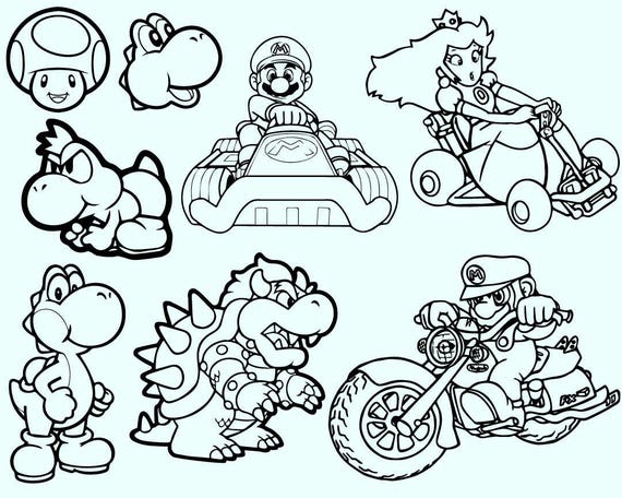 Download Mario Kart Cutting Files and Clipart Svg Png Eps Dxf