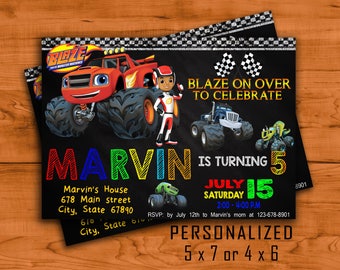 Blaze and The Monster Machines Invitation, Blaze Invitations, Blaze Birthday, Blaze Birthday Printable, Blaze and The Monster Machines