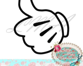 Emoji Mister Mouse Hand Mickey Applique Design Machine Embroidery Digital Download Design