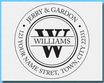 Custom Monogram Initial Return Address Stamp, Self Inking or Rubber Stamp Return Address Stamp, Personalized Address Stamp
