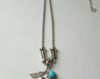 Owl, with inspirational quote necklace