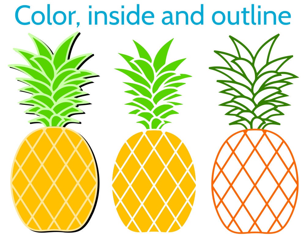 Pineapple SVG Pineapple Monogram Frame (Round, Heart and ...