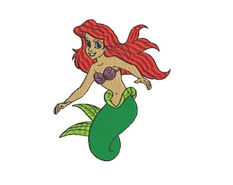 Ariel Embroidery Design, Mermaid Embroidery Design, Disney Princess Embroidery Design, Baby Embroidery Design, Girl embroidery design