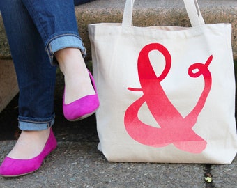 Ampersand Watercolour Tote Shopper Bag