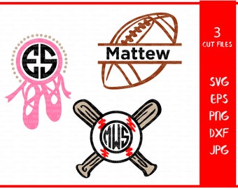 Dance svg, shoes svg, ballerina svg, baseball svg, Baseball Frames SVG, Softball frame SVG, Football Frame SVG, files for Cricut, love Svg