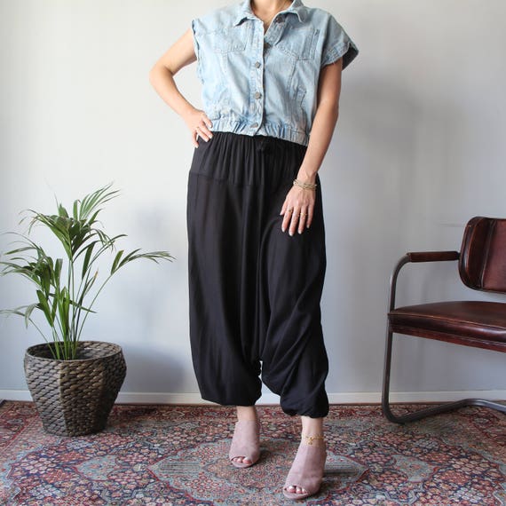 black rayon pants