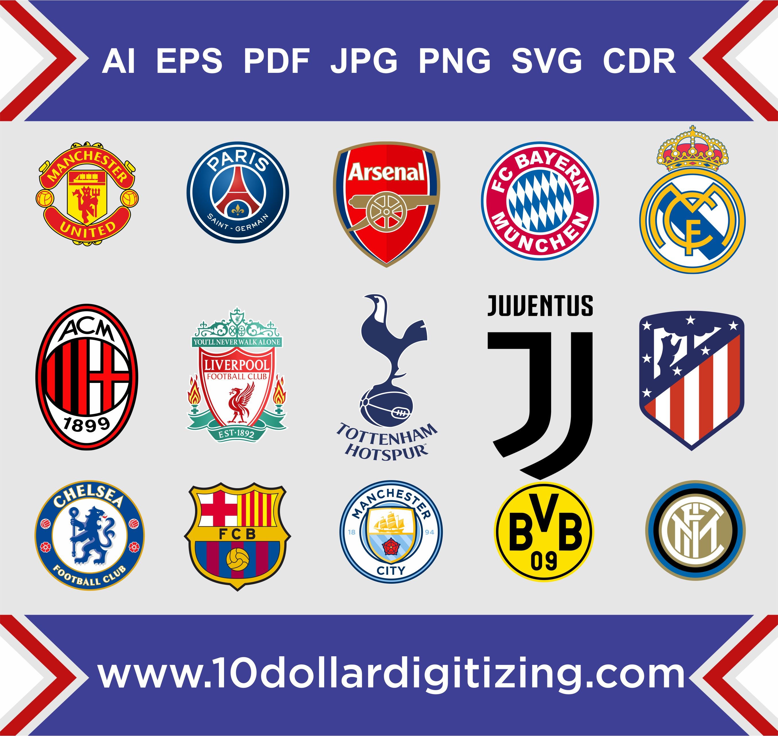 Football Soccer Logos Vector Files PackFutbol Club Soccer