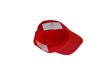 Red Military Cadet Hat with Pockets
