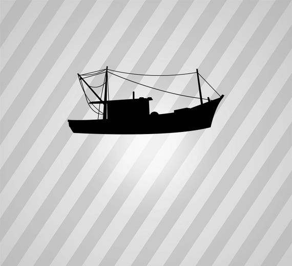 Download Fish Boat Silhouette Fishing Boat Svg Dxf Eps Silhouette Rld