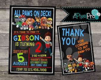 Paw Patrol birthday invitation for boy birthday party, Paw Patrol birthday invite, Paw Patrol invitation for boy, Paw Patrol birthday