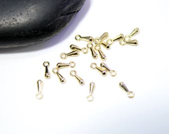 7mm - set of 50 small pendants OR drops 14 k